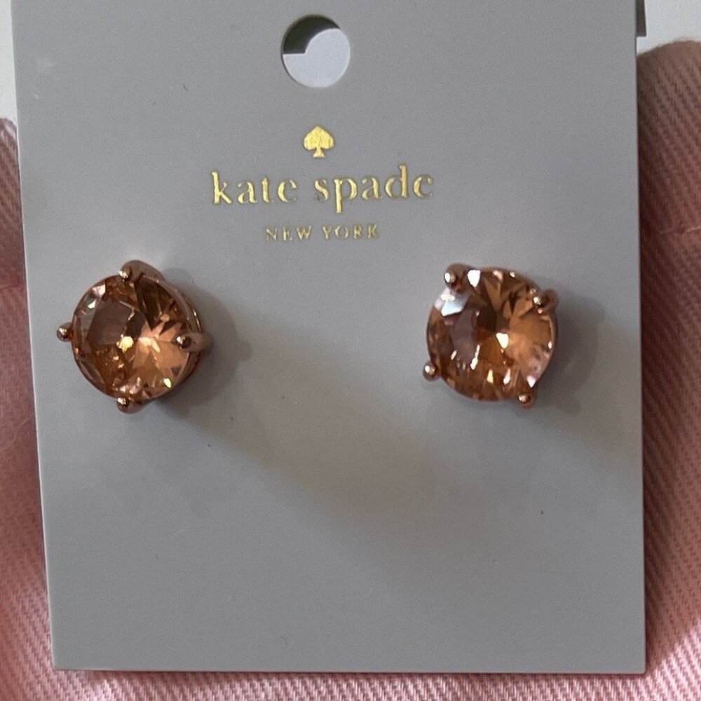 NWT Kate Spade New York Light Peach Stud Earrings - Picture 2 of 4